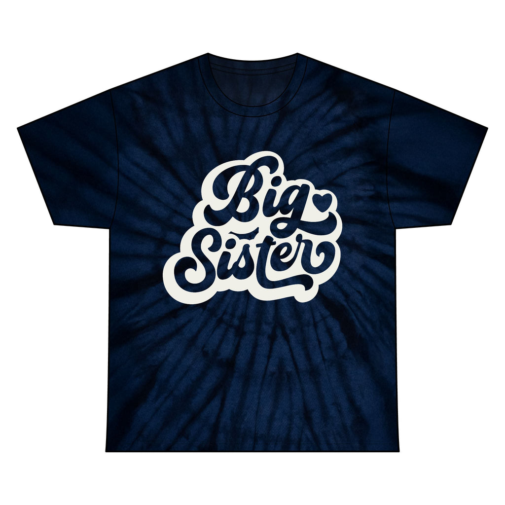 Big Sister Tie Dye Tee, Gift for New Big Sisters, Fun Family Tee, Birthday Gift, Tie Dye Kids Shirt, Summer Family Outing