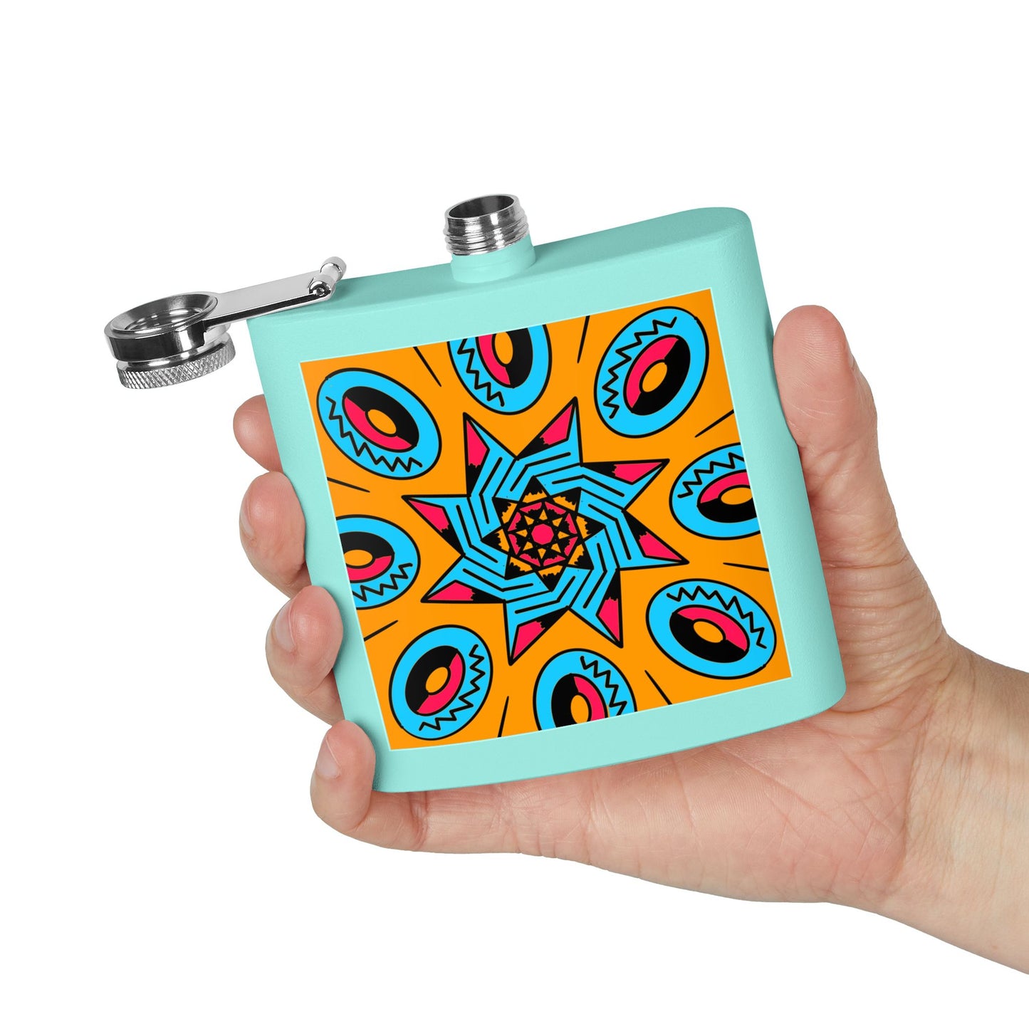 Vibrant Stainless Steel Flask Boho Design