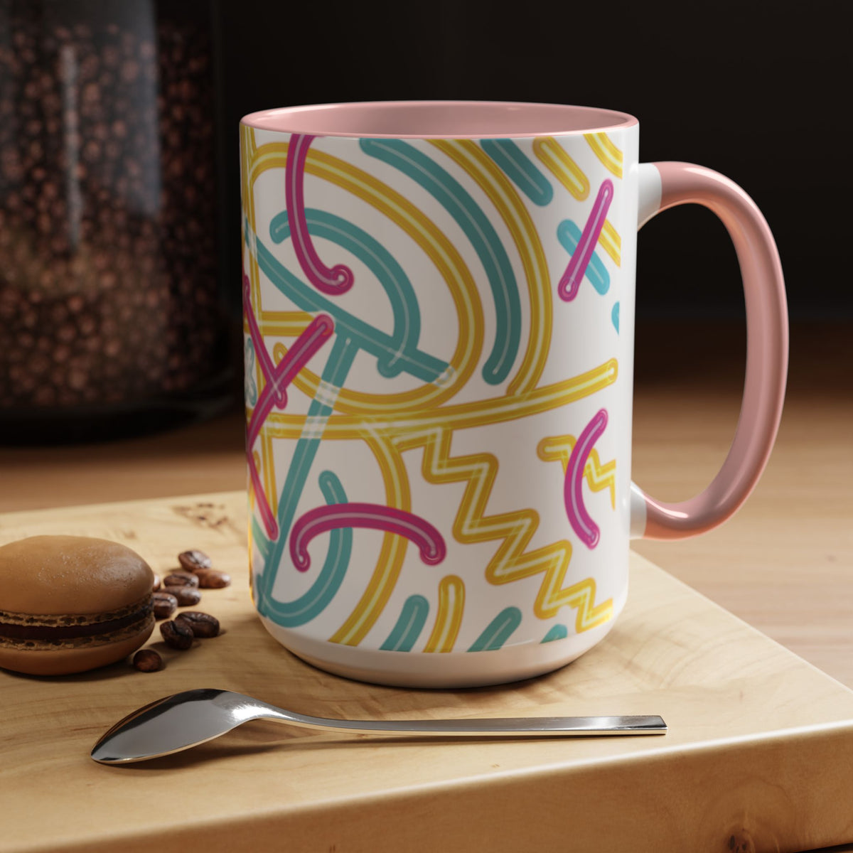 Colorfully Lined Coffee Mug
