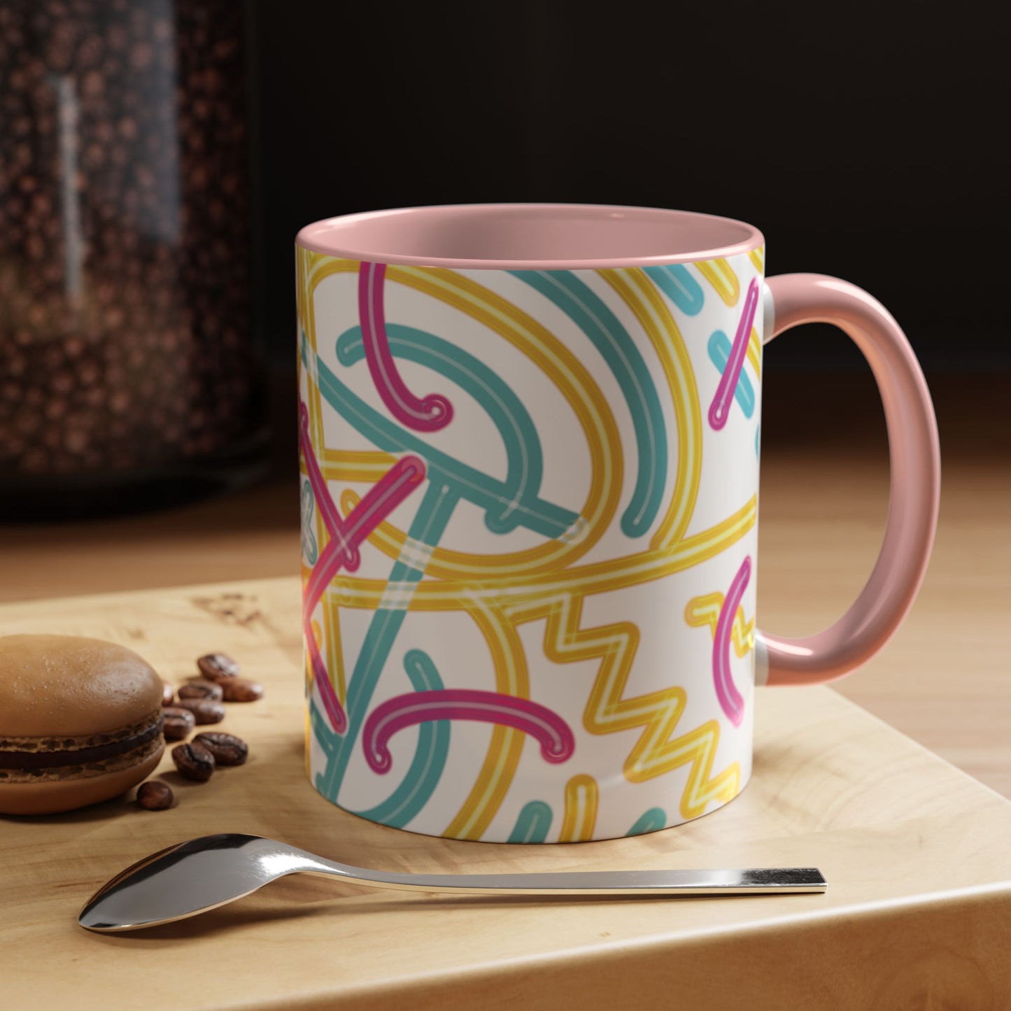 Colorfully Lined Coffee Mug
