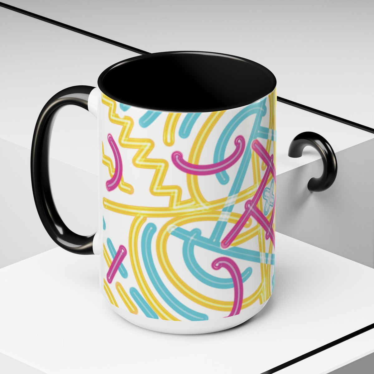 Colorfully Lined Coffee Mug