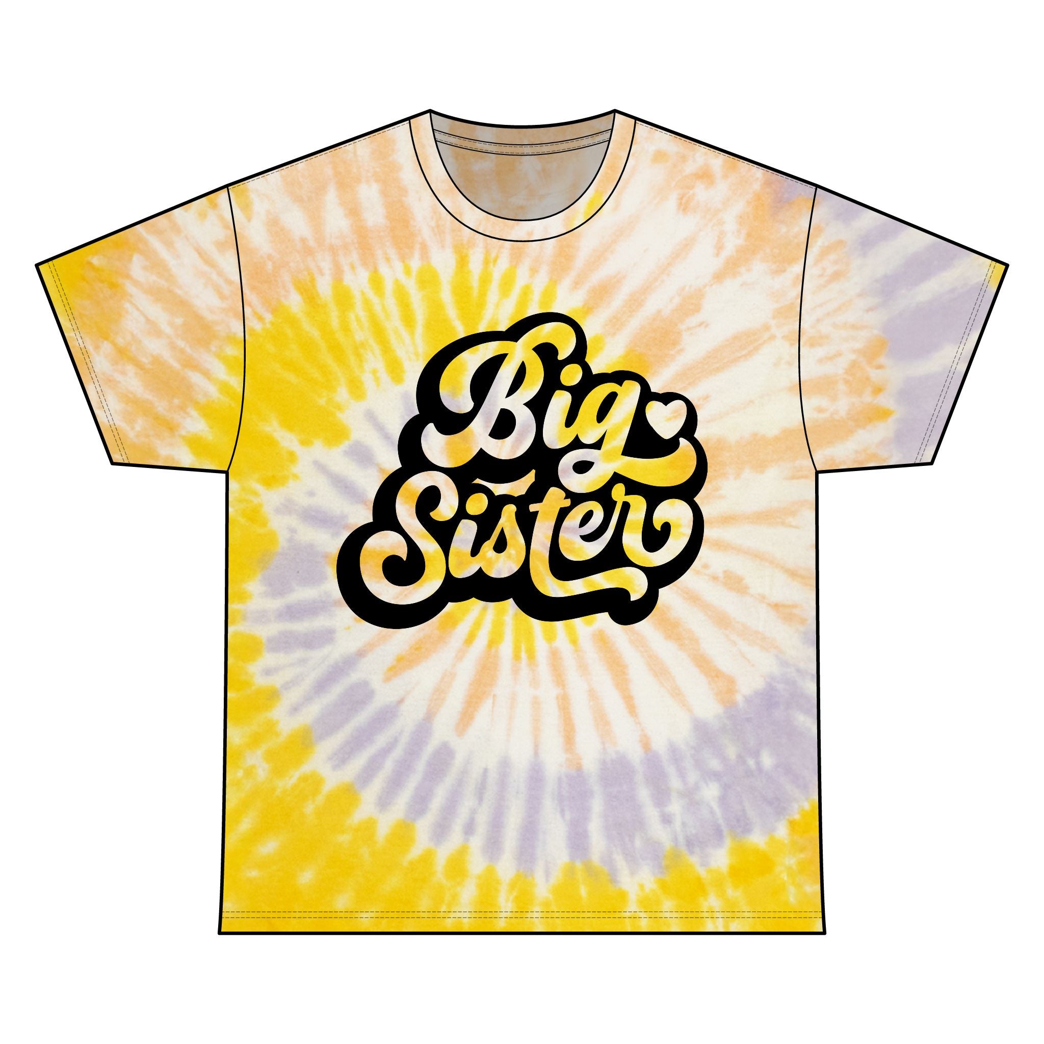Big Sister Tie Dye Tee, Gift for New Big Sisters, Fun Family Tee, Birthday Gift, Tie Dye Kids Shirt, Summer Family Outing