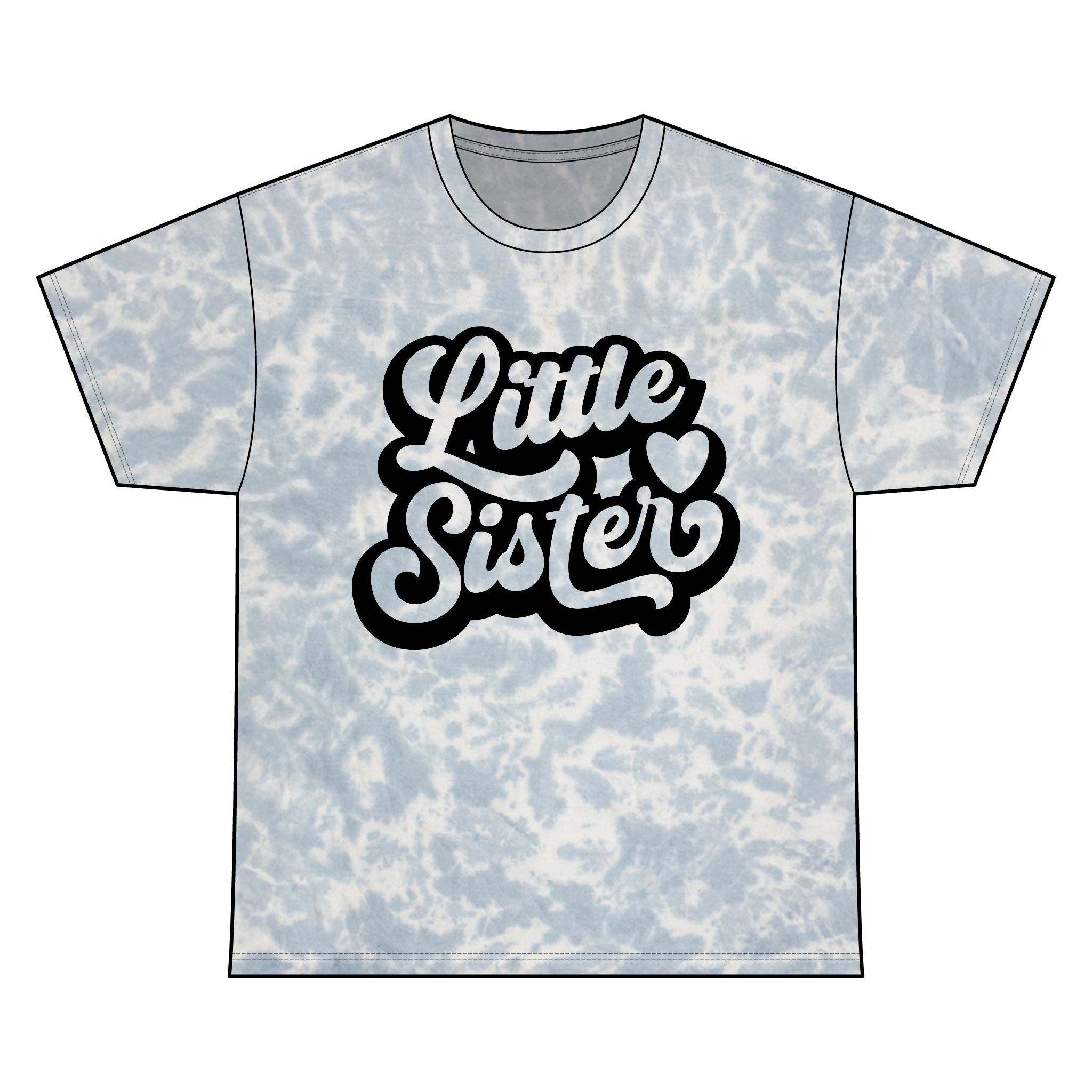 Little Sister Tie Dye Tee - Unisex Cotton T-Shirt for Sibling Gifts, Birthday Celebration, Family Reunion, Trendy
