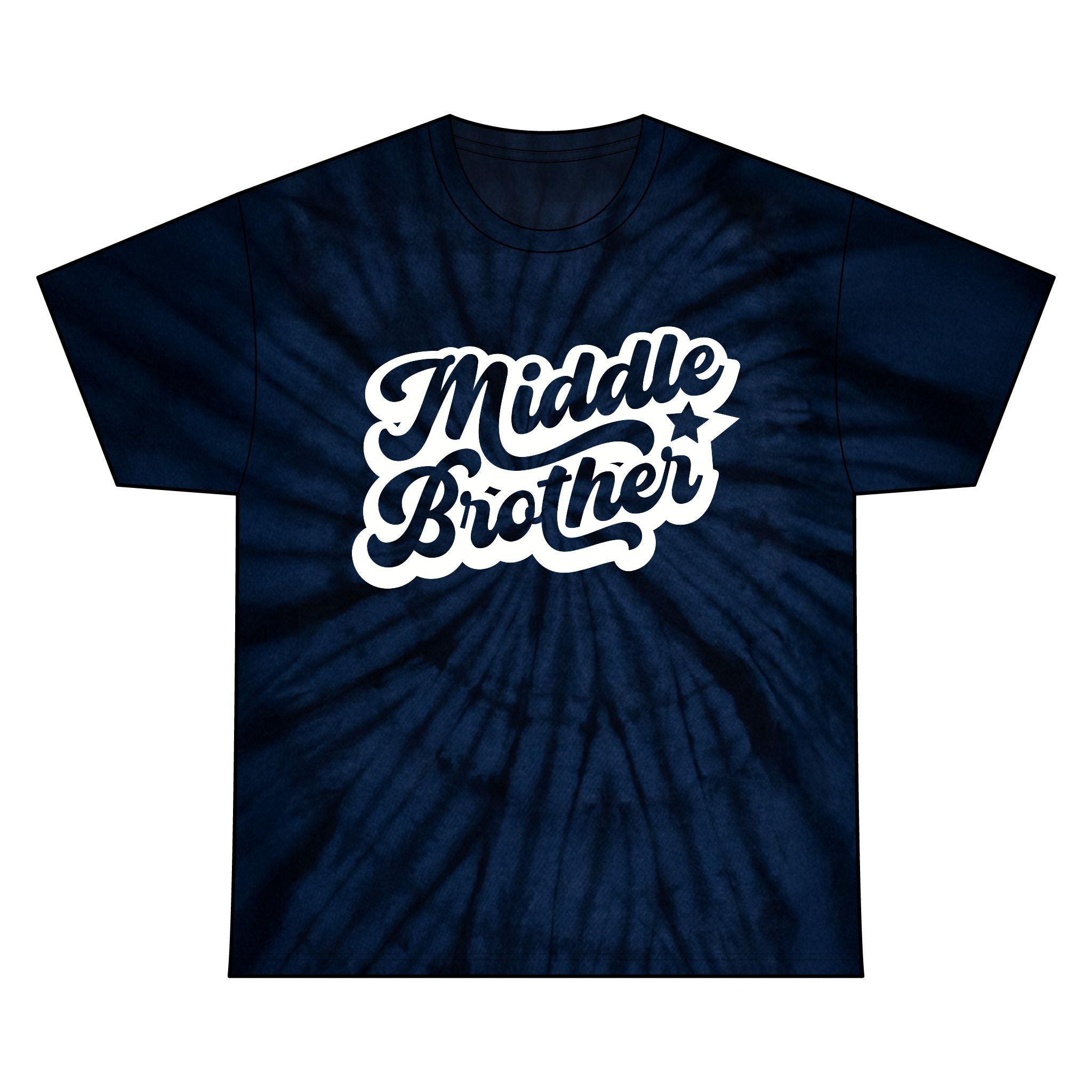 Middle Brother Tie Dye Tee, Unisex Cotton T-Shirt for Siblings, Birthday Gift, Casual Wear, Family Reunion, Customized Tie Dye