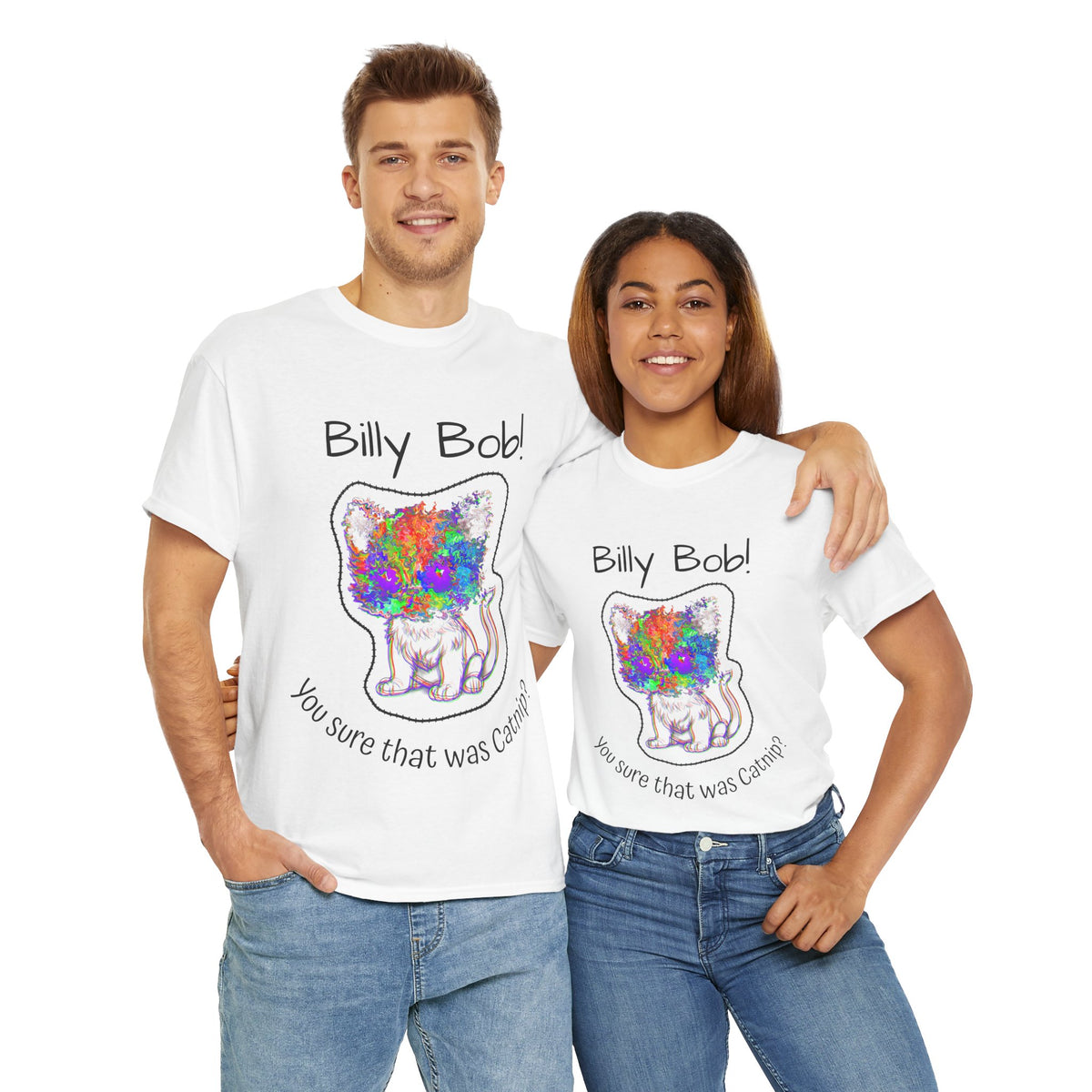 Wild Eyed Kitty Cat Unisex Heavy Cotton Tee