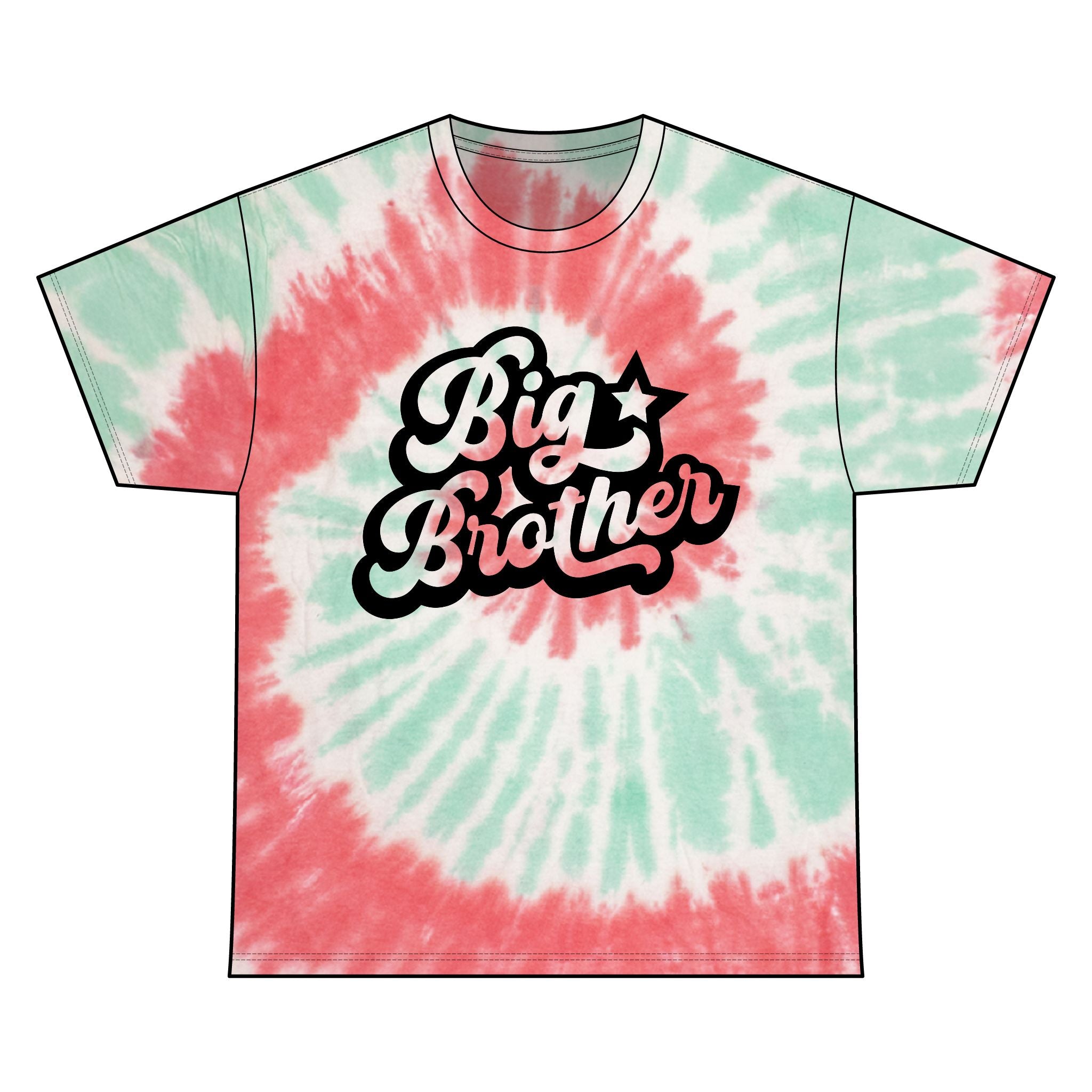 Big Brother Tie Dye Tee - Unisex Cotton Shirt, Family Gift, Birthday Top, Sibling Announcement, Casual Wear