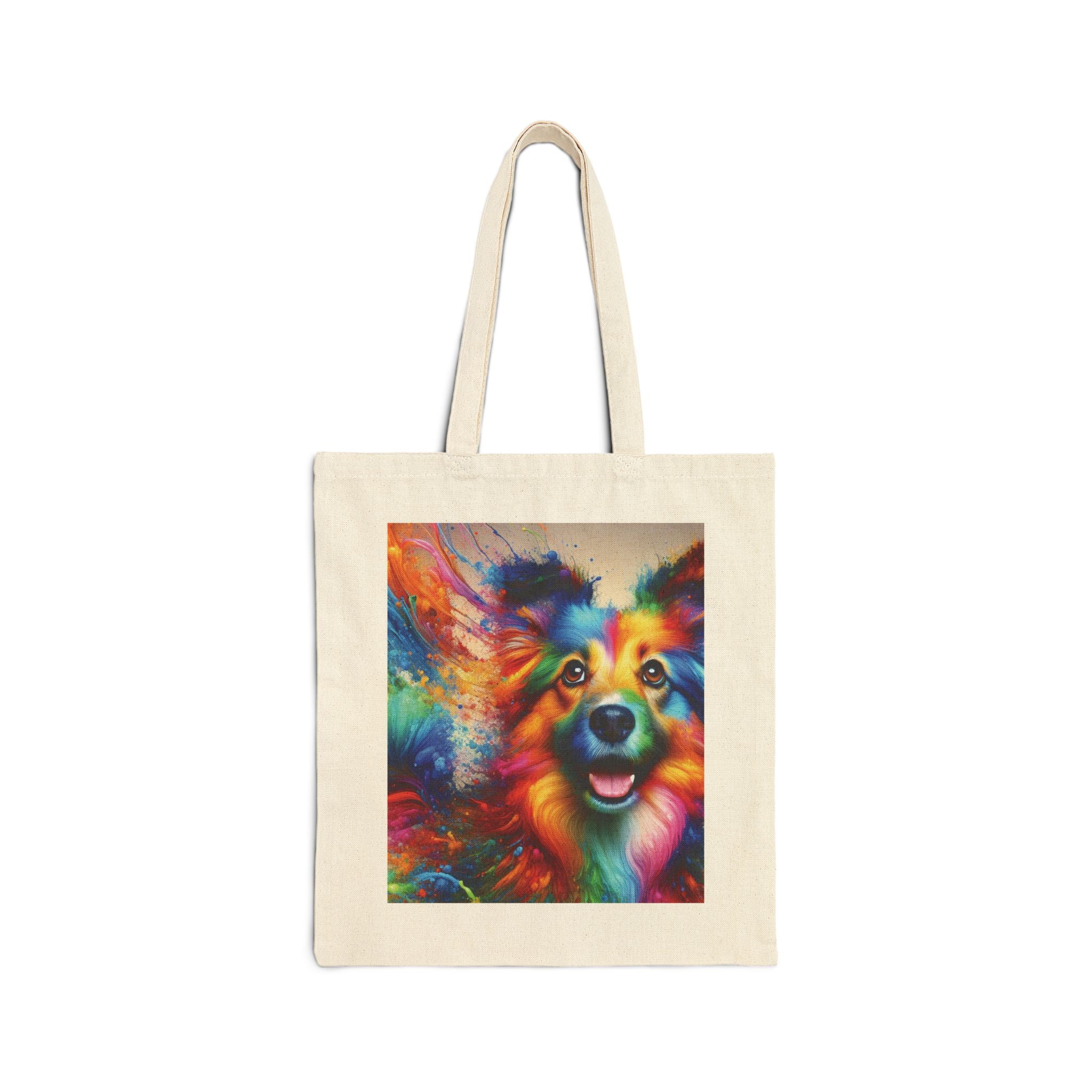 Colorful Dog Lover's Tote Bag, Eco-Friendly Canvas