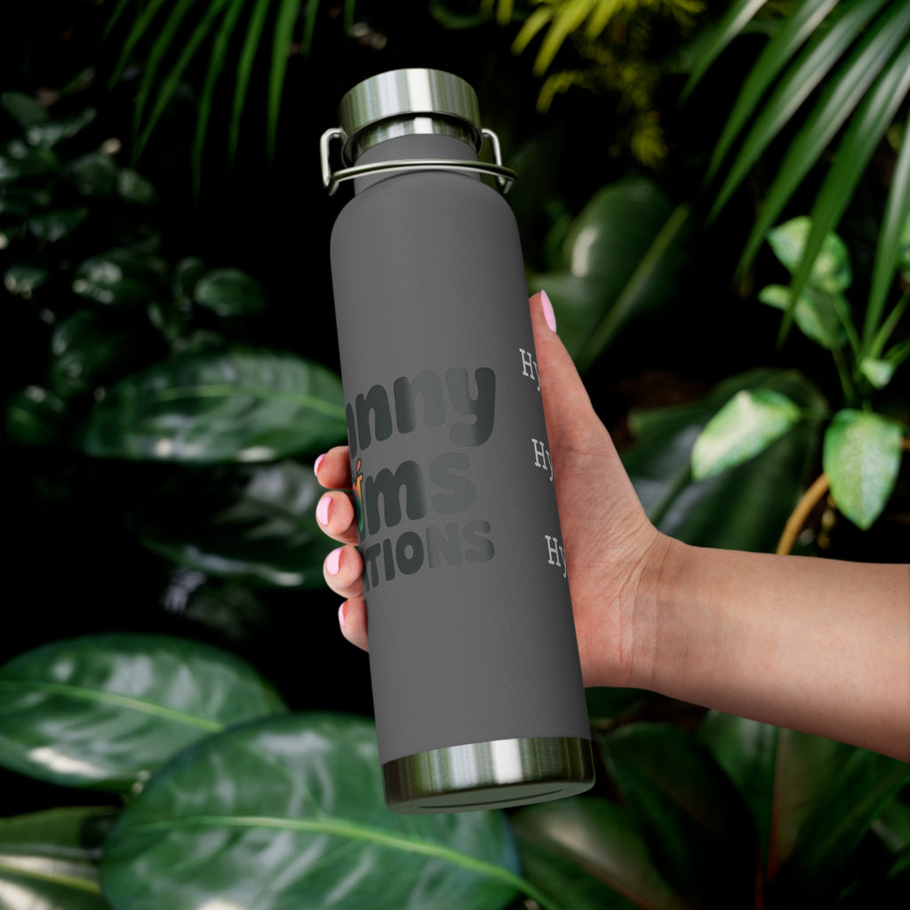 Water Bottle with Logo and Hydration Reminder, 22oz