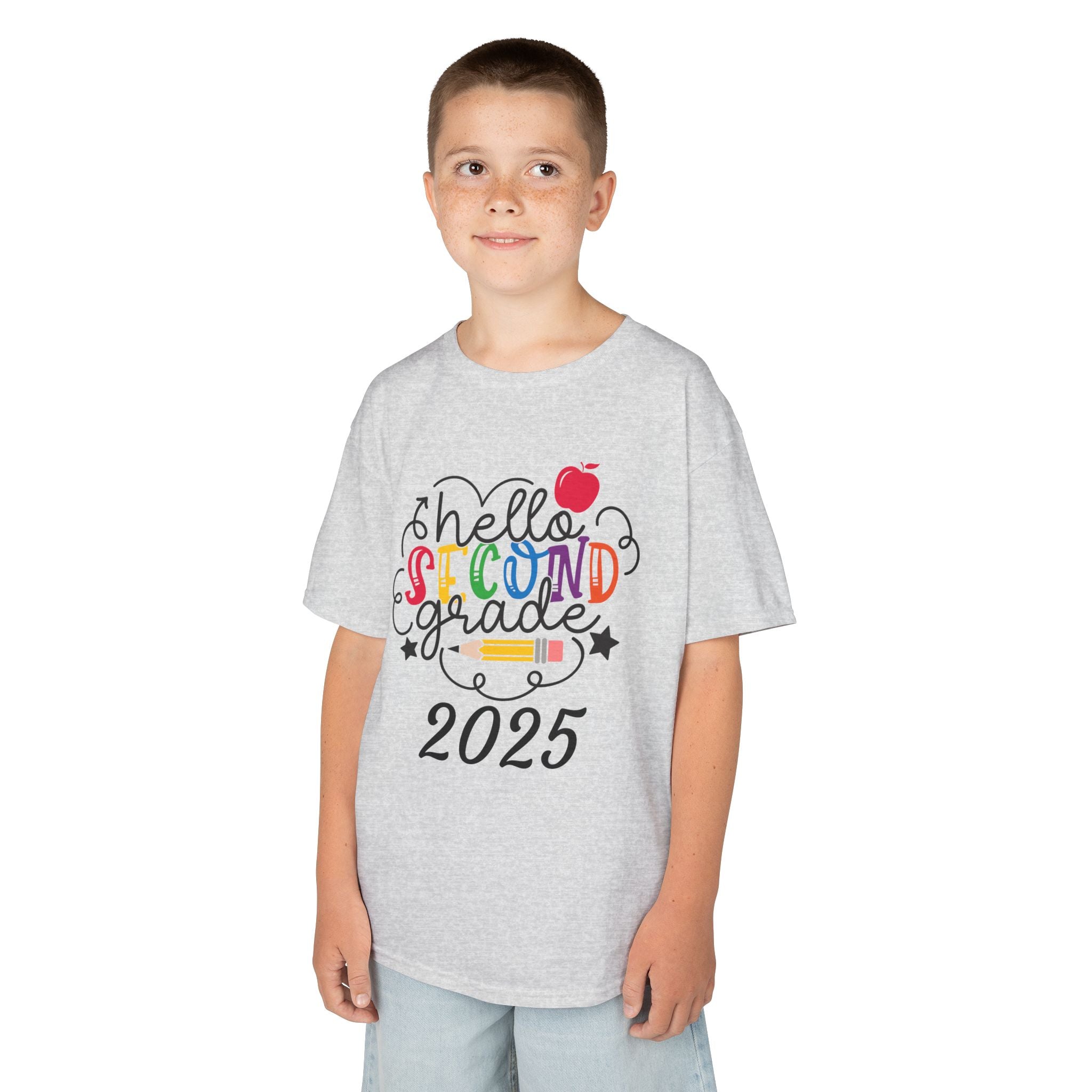 Kids Second Grade Tee, Cute Back to School T-Shirt, Children's Apparel for School Year, Student Gift, Class of 2025 Shirt