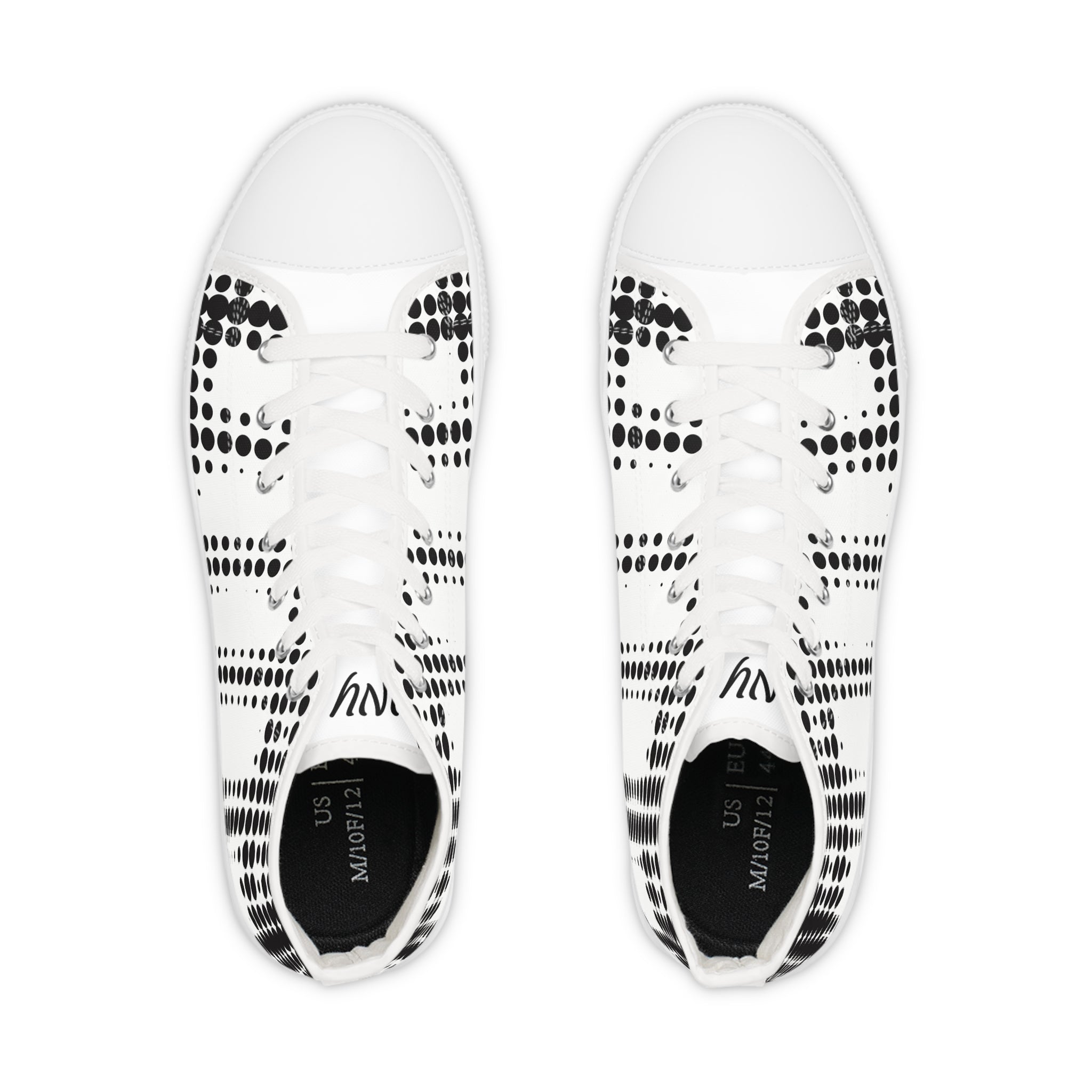 Stylish Men's High Top Sneakers - Trendy Footwear for Fashion Lovers, Casual Outings, Gift for Him, Unique Sneakers, Black White Design