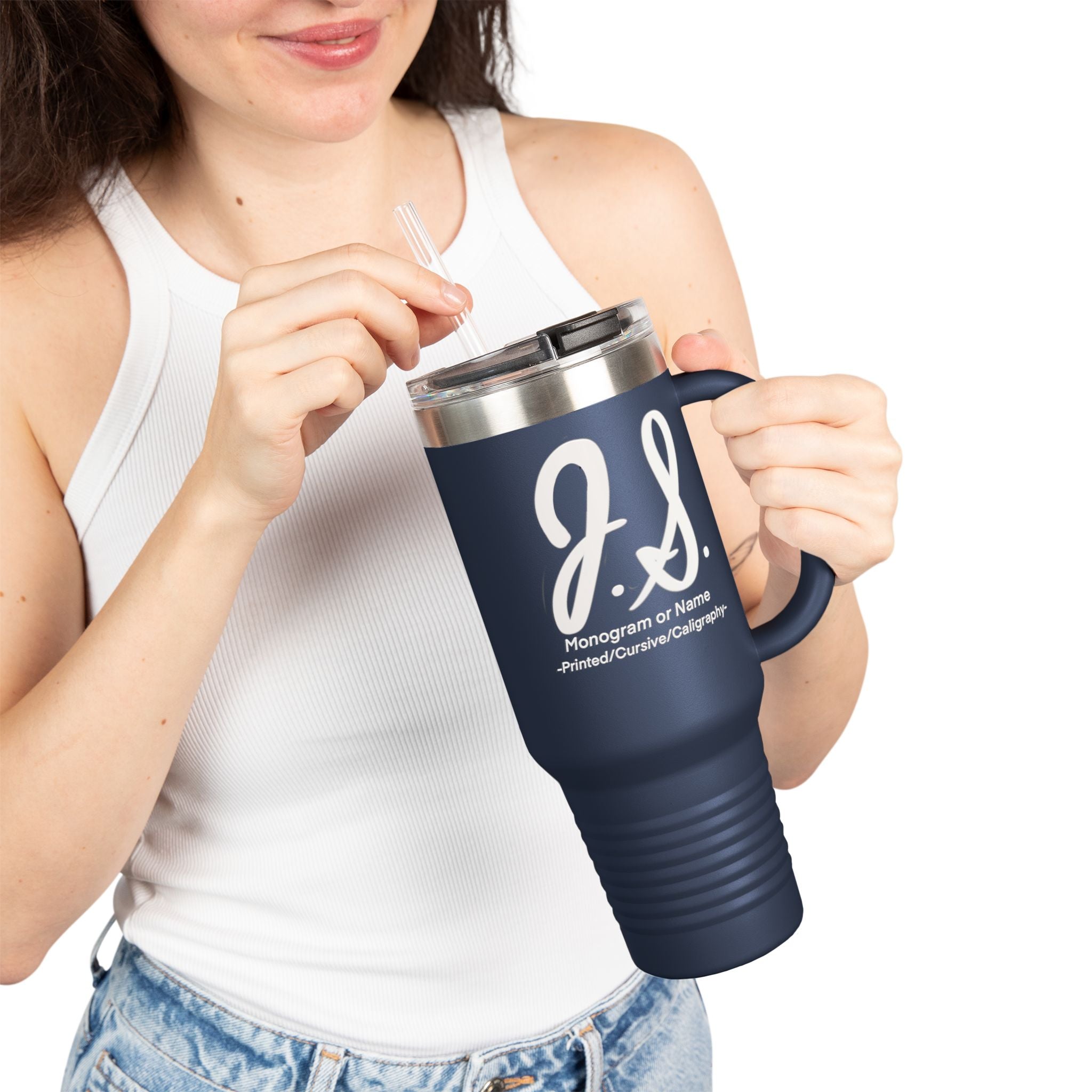 Monogrammed Insulated Travel Mug, 40oz - Custom Monogram Coffee Tumbler for Hot & Cold Drinks, Great Wedding Gift, Birthday Present, [...]