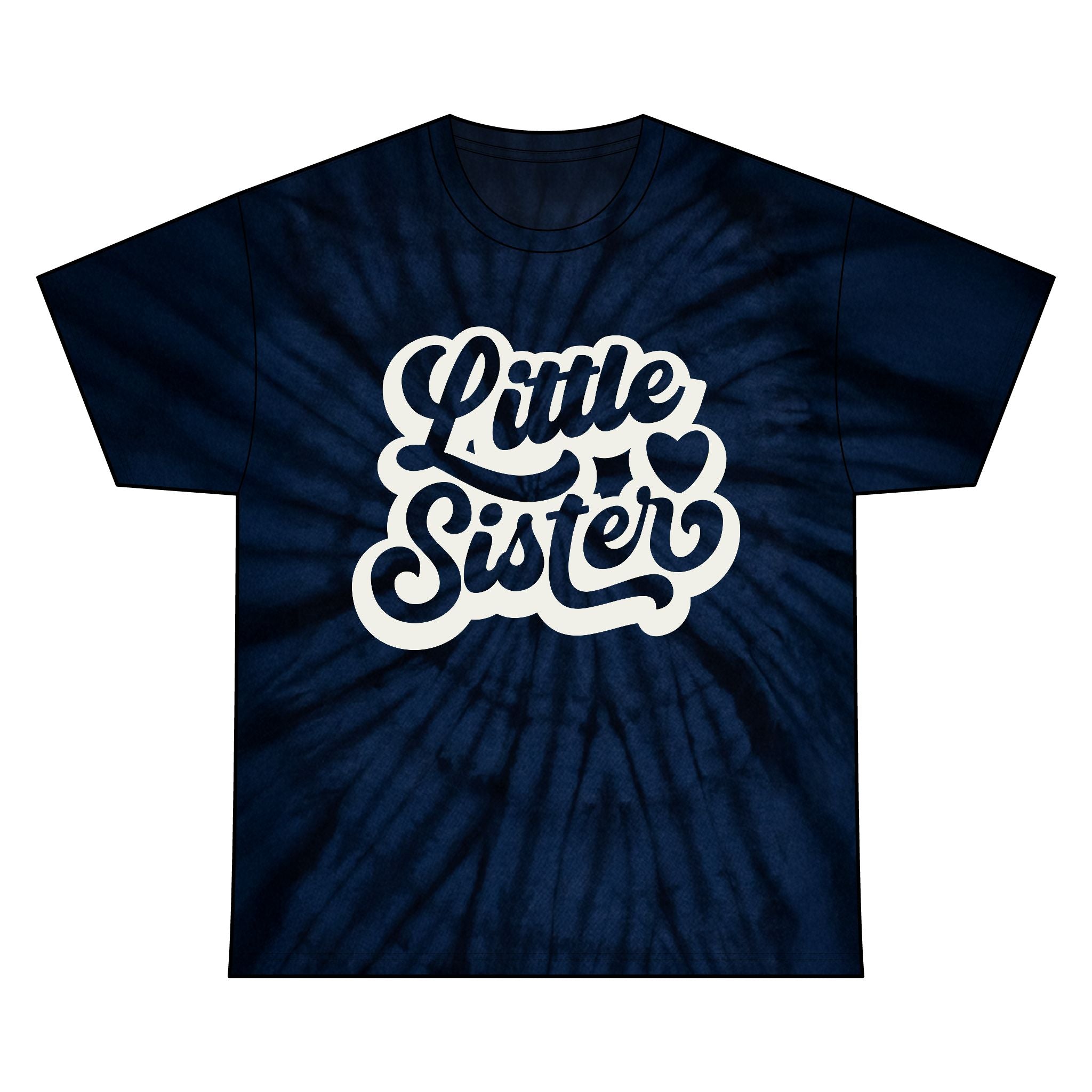 Little Sister Tie Dye Tee - Unisex Cotton T-Shirt for Sibling Gifts, Birthday Celebration, Family Reunion, Trendy
