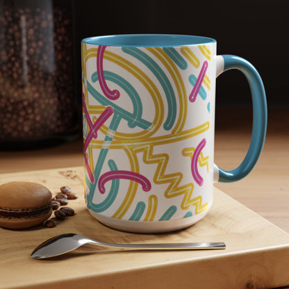 Colorfully Lined Coffee Mug