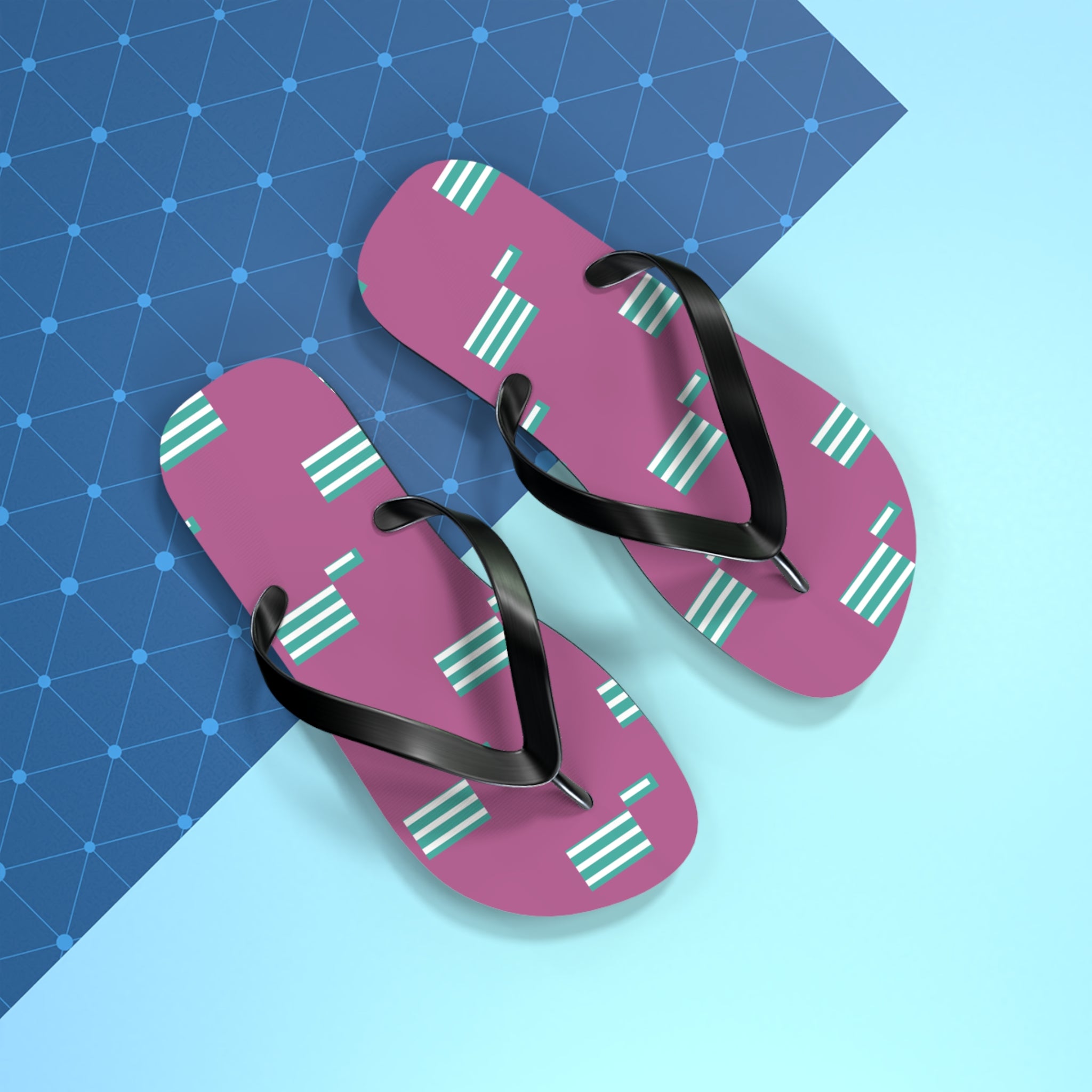 Trendy Patterned Flip Flops, Summer Footwear, Beach Sandals, Vacation Essentials, Pool Party Must-Have