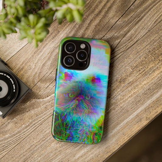Colorful Glitchy Kitty iPhone/Pixel/Galaxy Tough Phone Cases