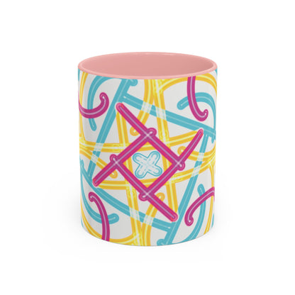Colorfully Lined Coffee Mug