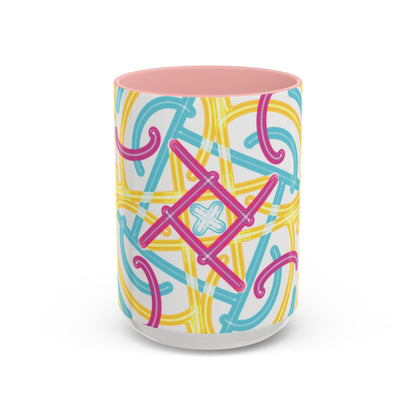 Colorfully Lined Coffee Mug