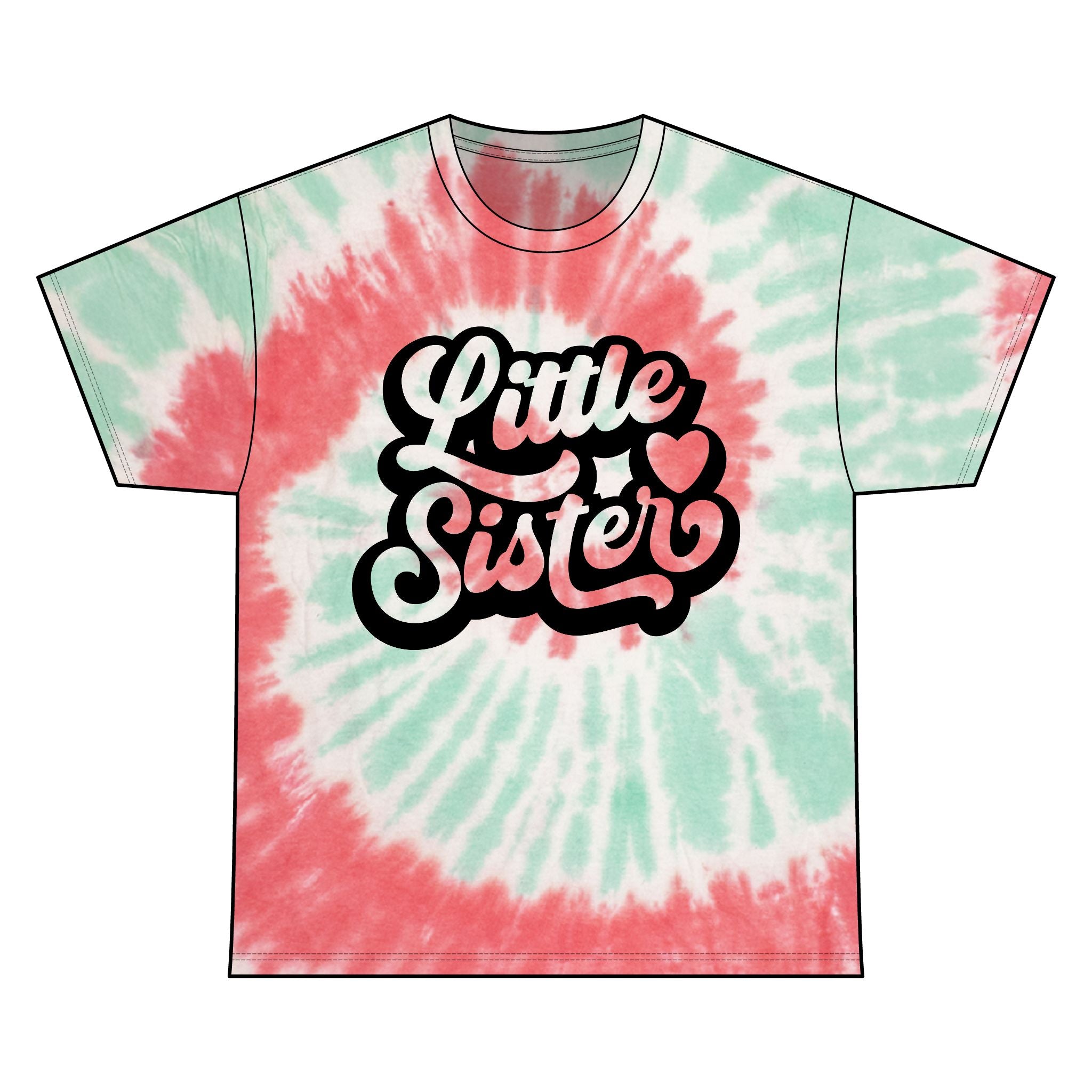 Little Sister Tie Dye Tee - Unisex Cotton T-Shirt for Sibling Gifts, Birthday Celebration, Family Reunion, Trendy