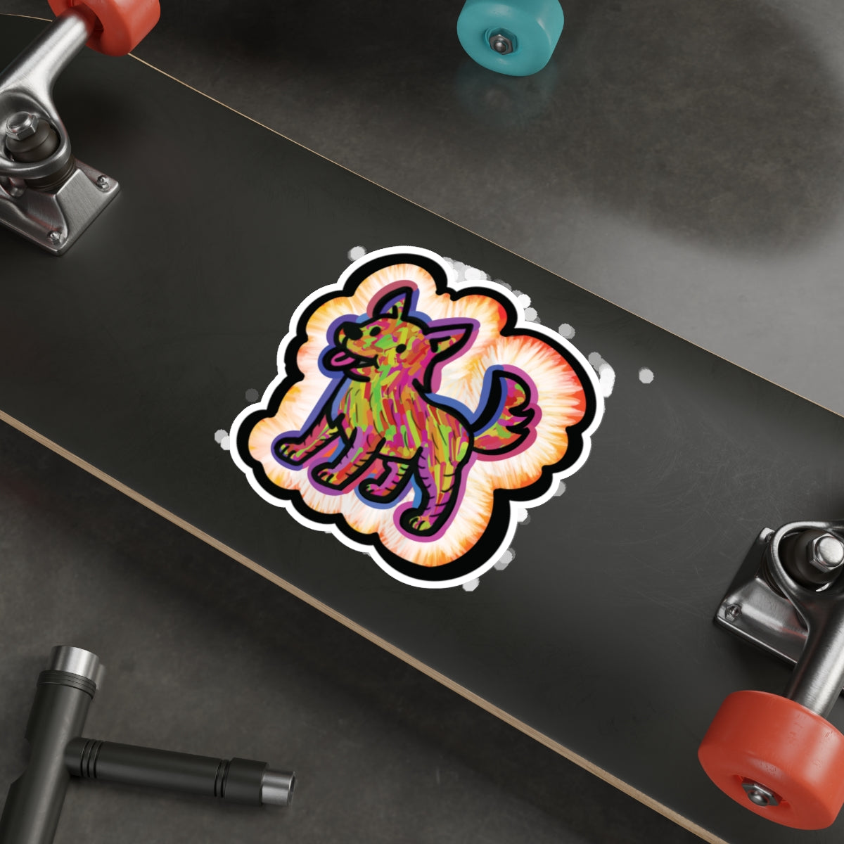 Heaven’s Best Friend, Zeus. Colorful Dog Stickers to celebrate the life or memorialize those fur babies who've taken a walk down rainbow road.