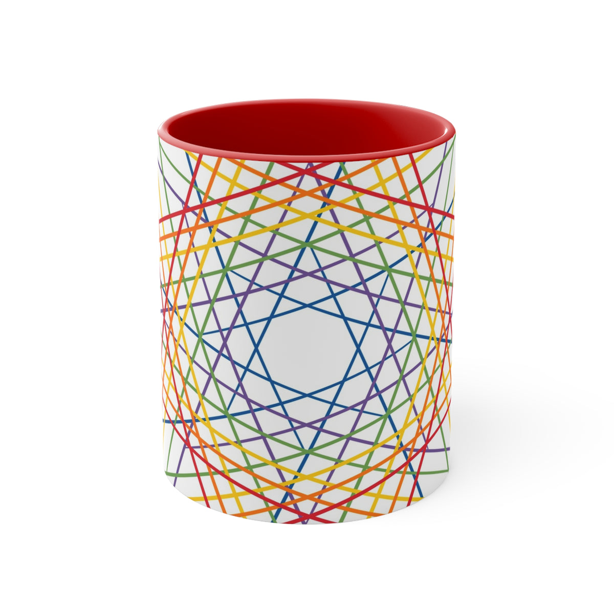 Vibrant Geometric Stars Colorful Coffee Mugs