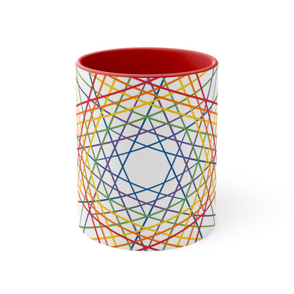Vibrant Geometric Stars Colorful Coffee Mugs