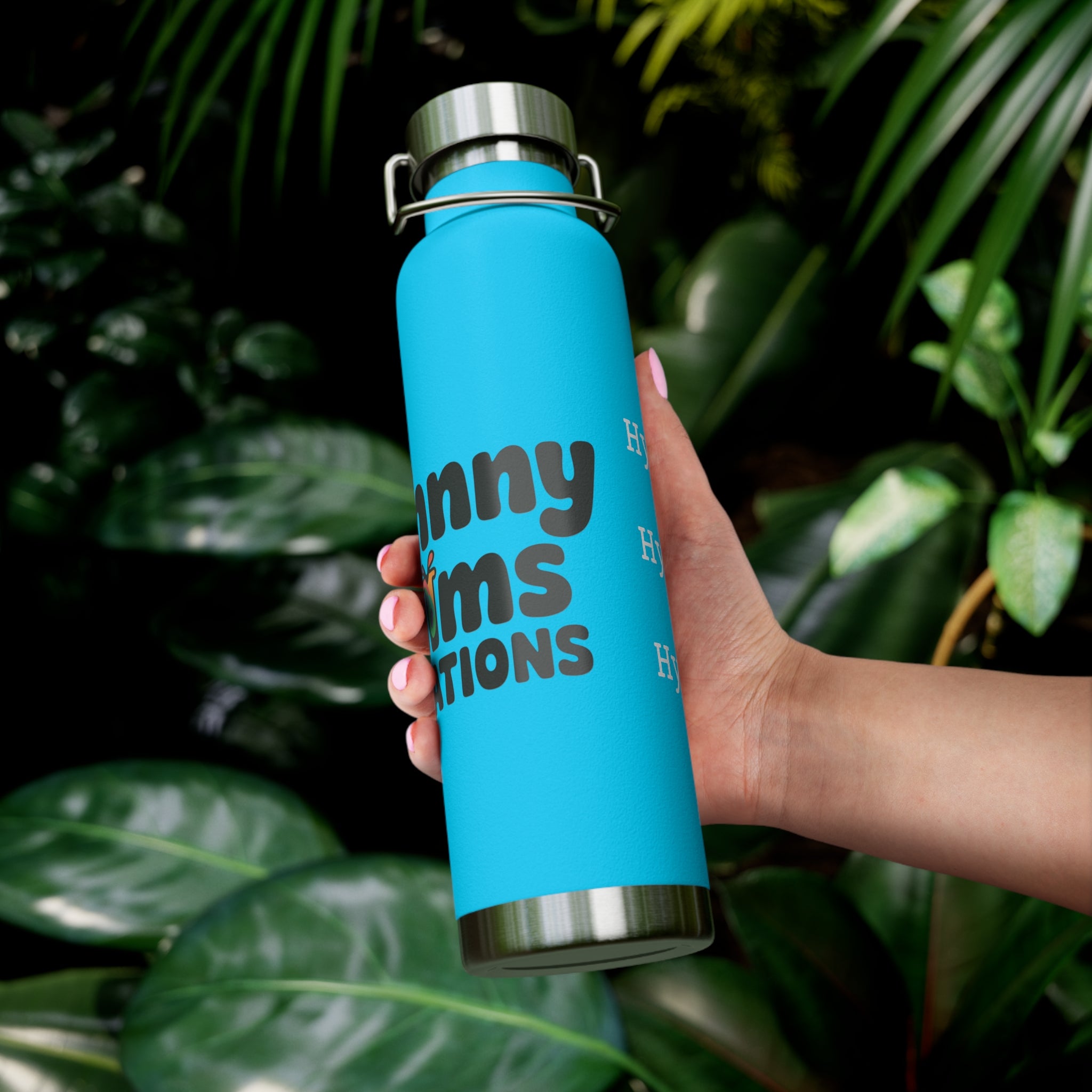 Water Bottle with Logo and Hydration Reminder, 22oz