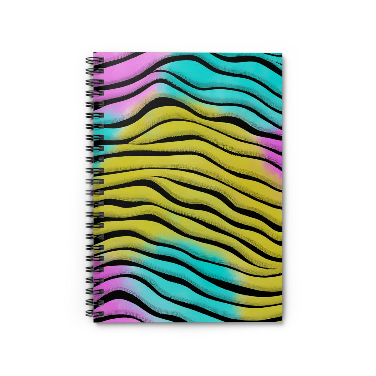 Vibrant Zebra Wave Spiral Notebook