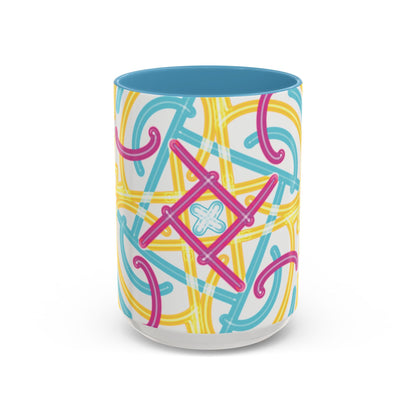 Colorfully Lined Coffee Mug