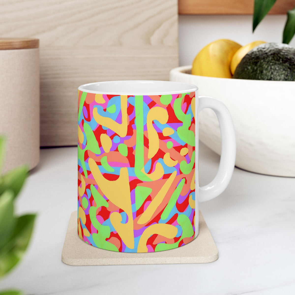 Vibrant Red Base Color Ceramic Mug
