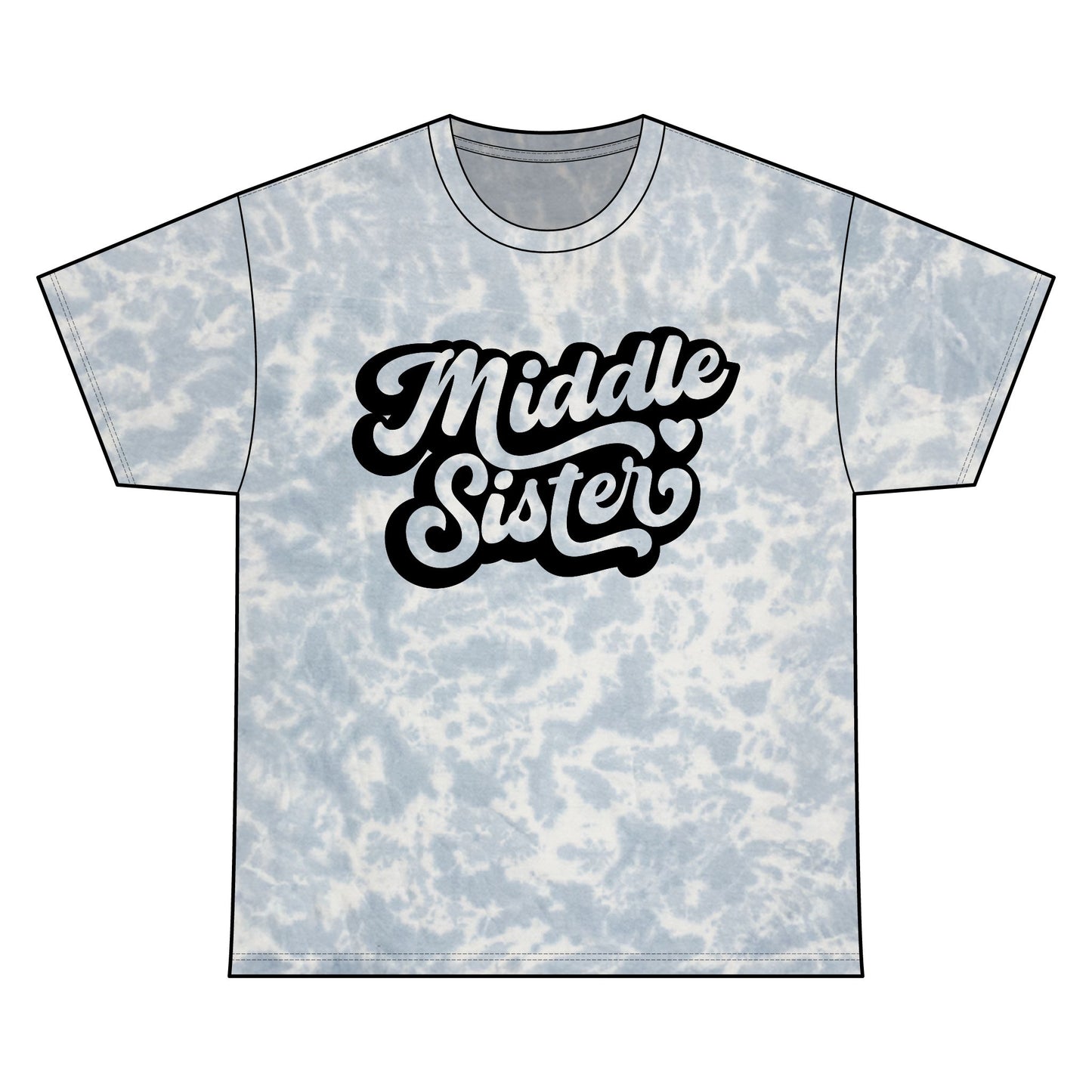 Navy Tie Dye Tee for Middle Sisters