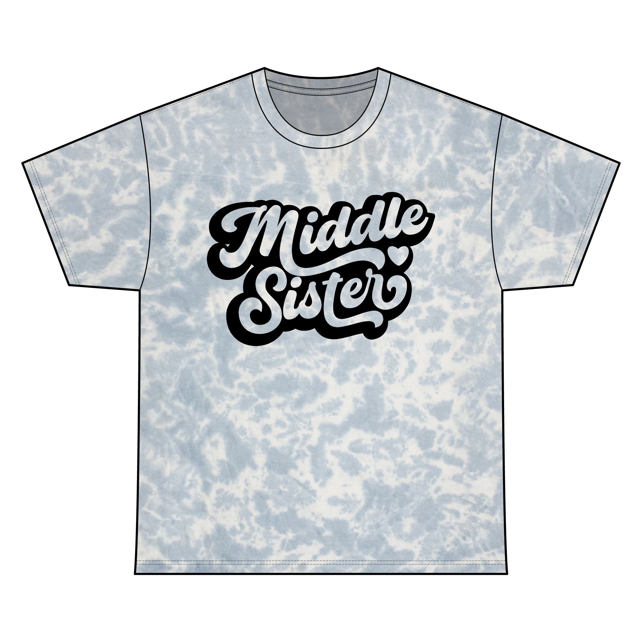 Navy Tie Dye Tee for Middle Sisters | Unisex Cotton Tee, Gift for Sister, Casual Wear, Summer Fashion, Family Reunion
