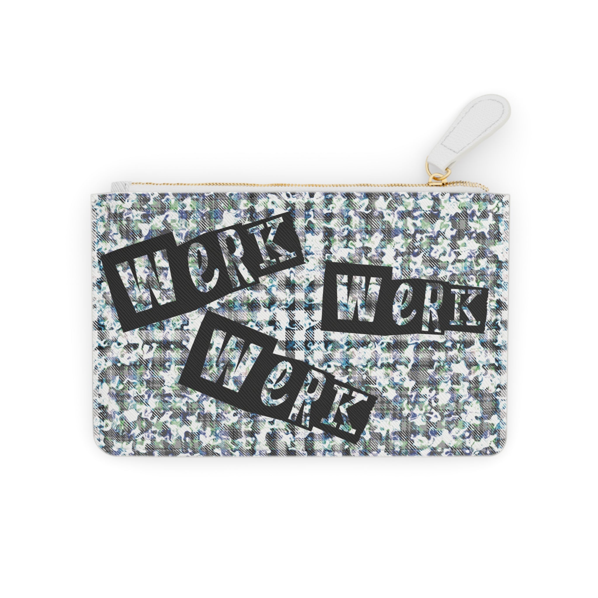 Mini Clutch Bag — 'Werk' Graphic Tweed Print Fashion Wristlet