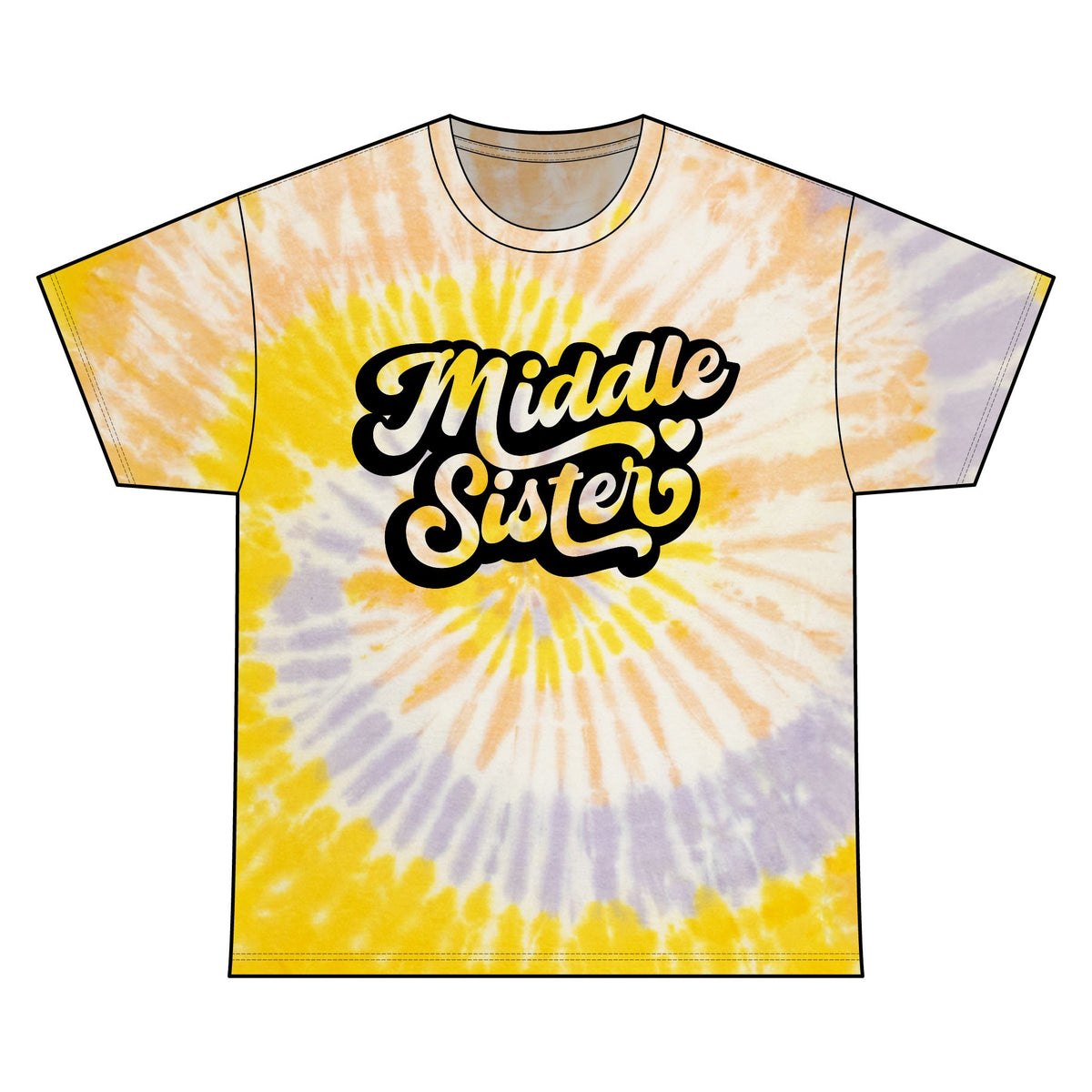 Navy Tie Dye Tee for Middle Sisters