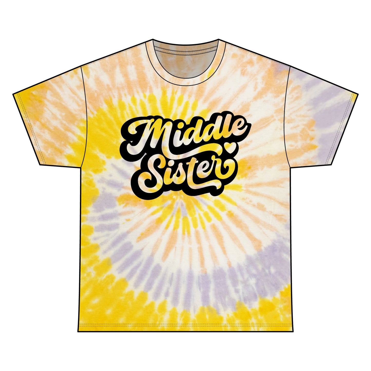 Navy Tie Dye Tee for Middle Sisters