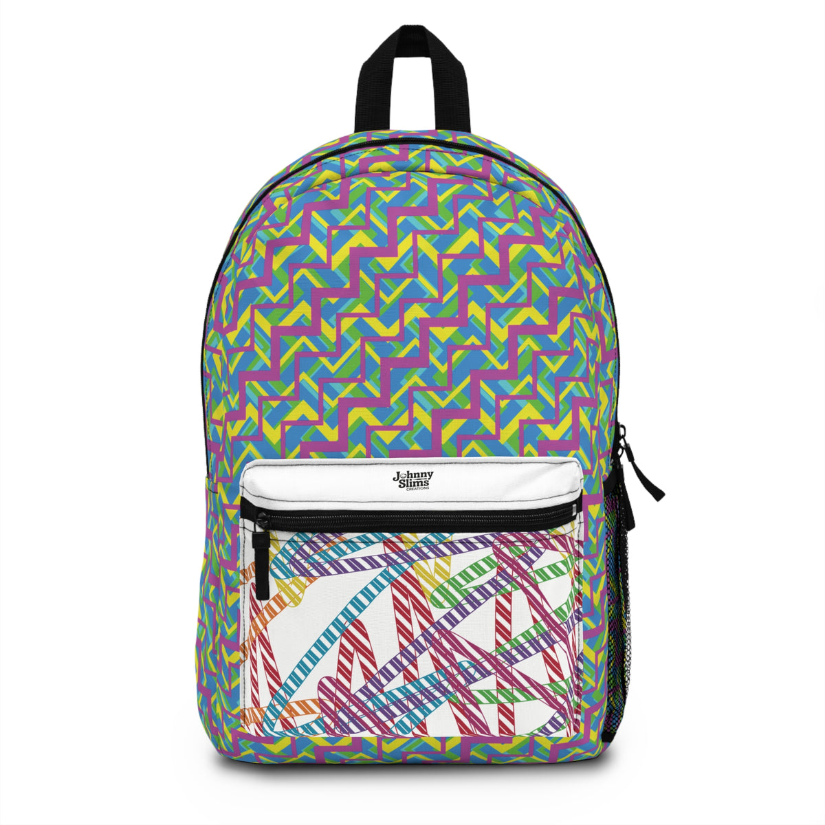 Vibrant Geometric Backpack for School and Travel, Colorful Everyday Bag