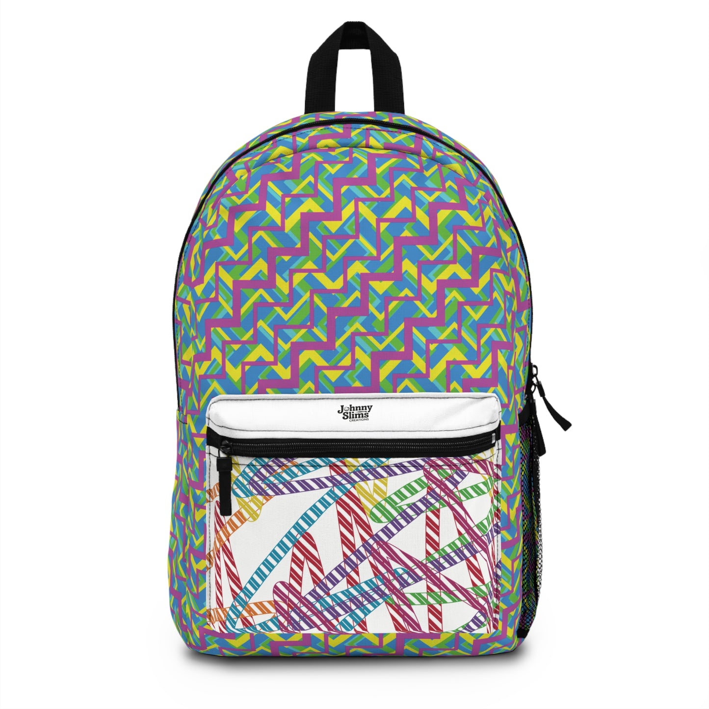 Vibrant Geometric Backpack for School and Travel, Colorful Everyday Bag
