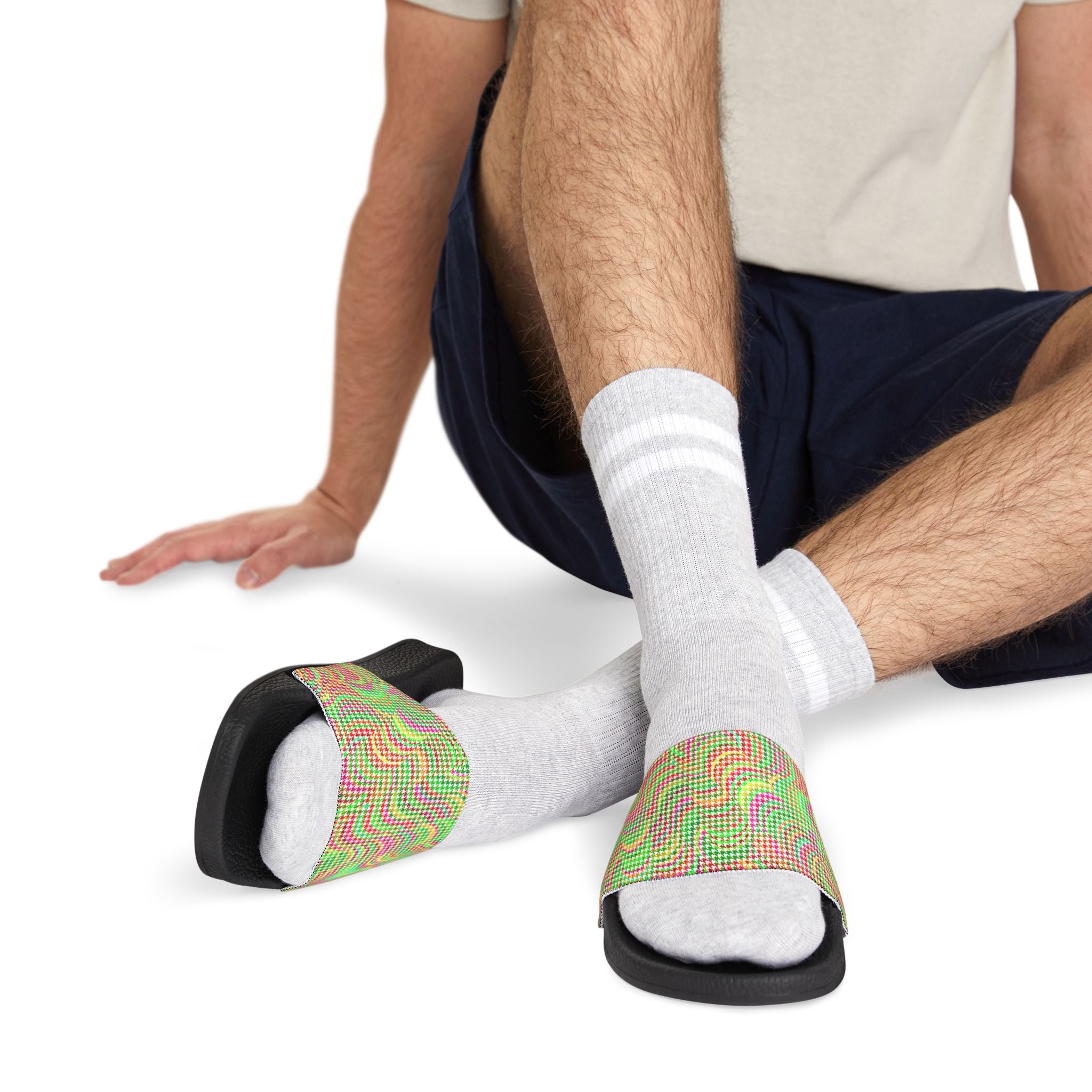 Men's Colorful Houndstooth Sandals/Slides