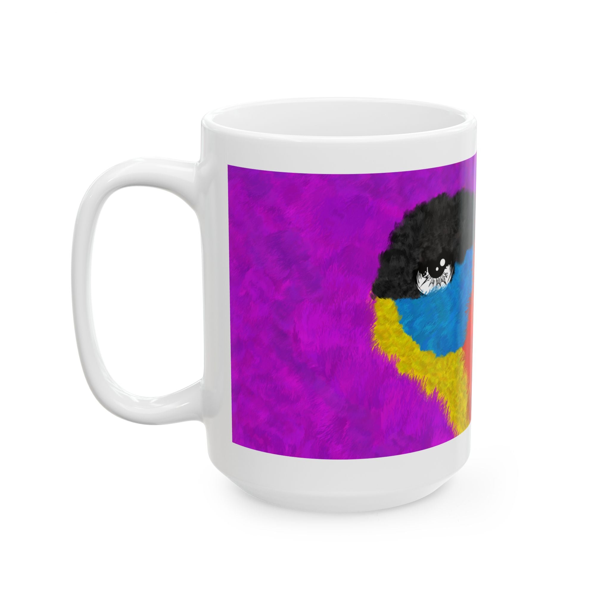 The Elusive Purple Gorilla - A mugging white ceramic Coffee Tea mug