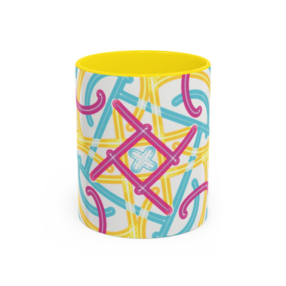 Colorfully Lined Coffee Mug