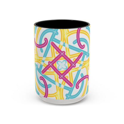 Colorfully Lined Coffee Mug