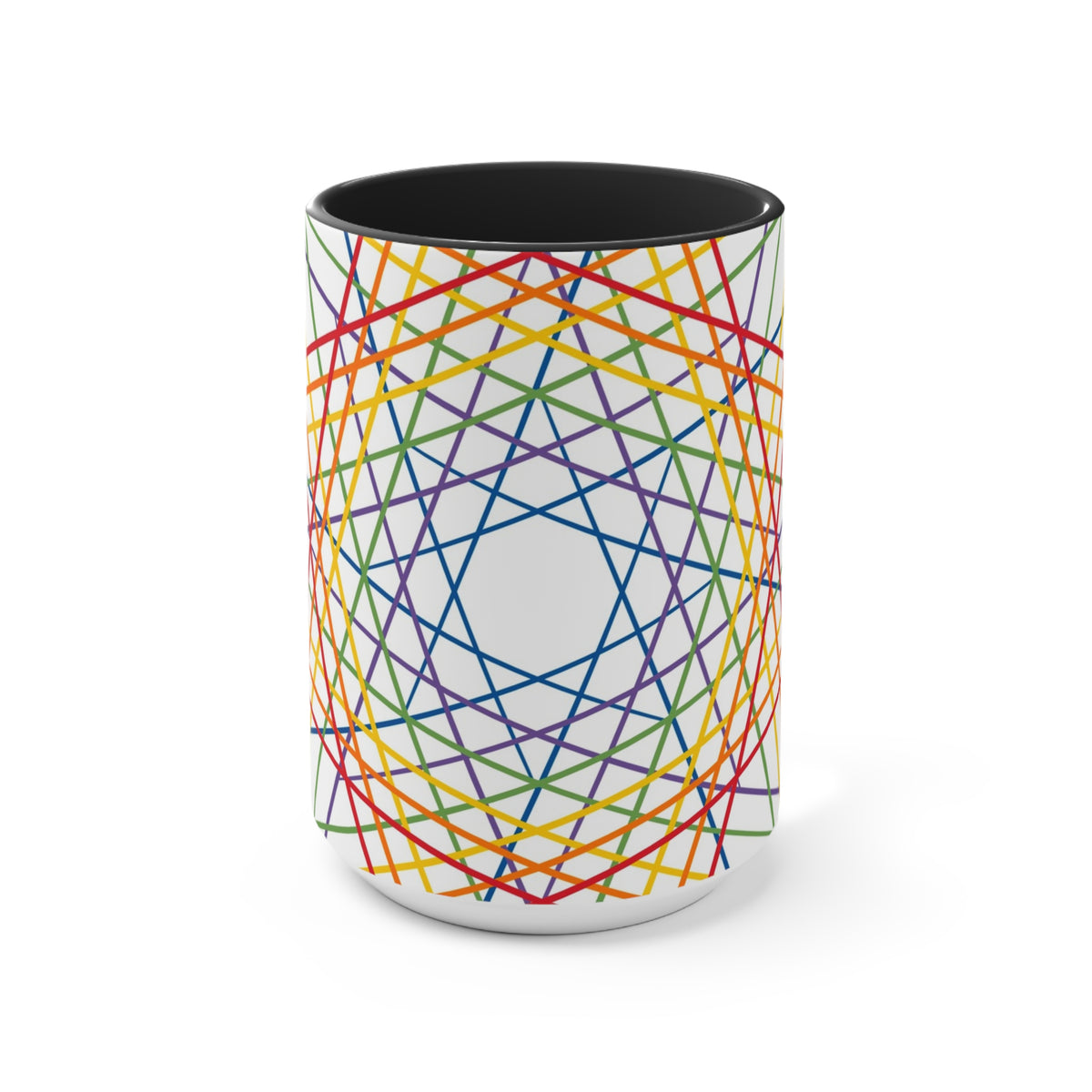Vibrant Geometric Stars Colorful Coffee Mugs