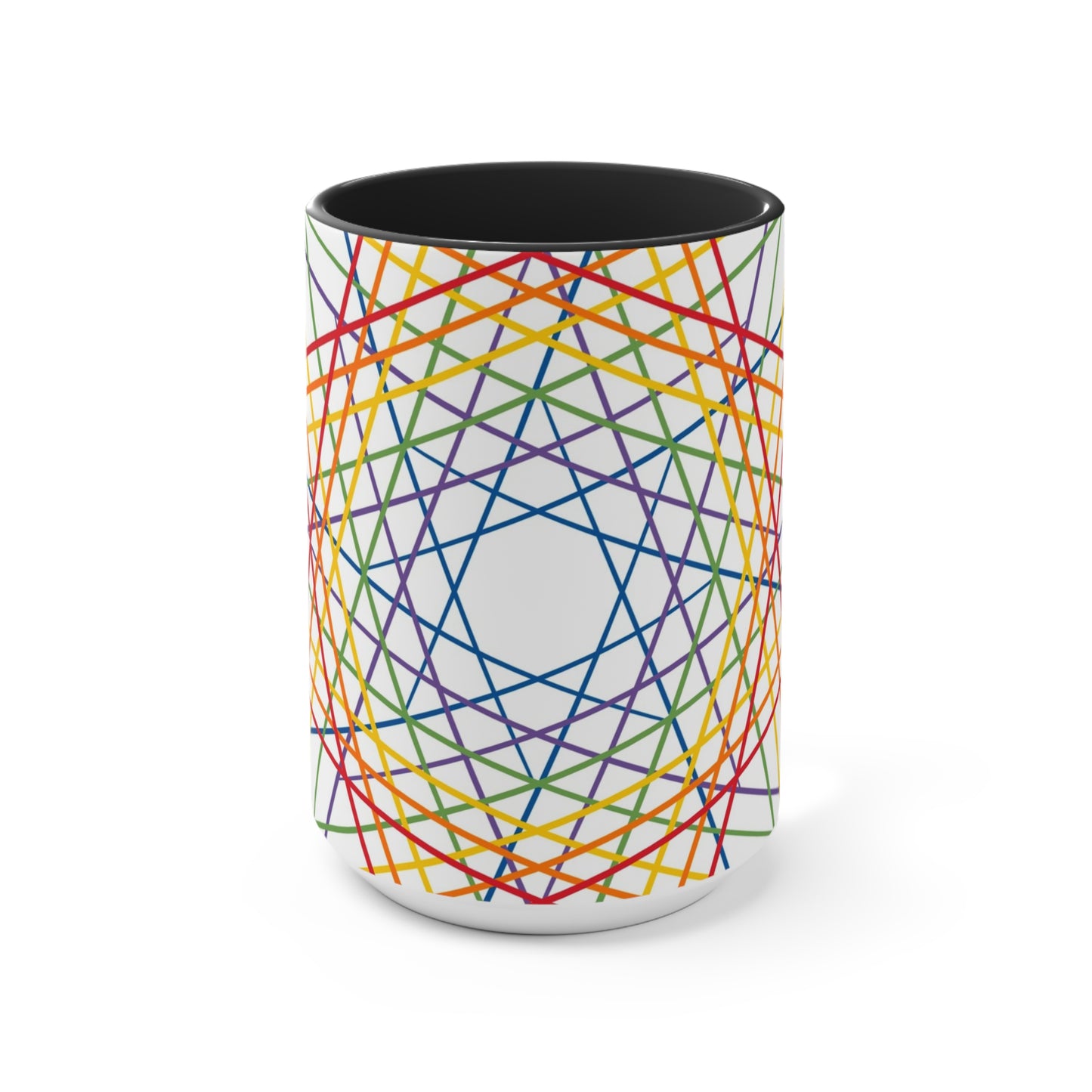 Vibrant Geometric Stars Colorful Coffee Mugs