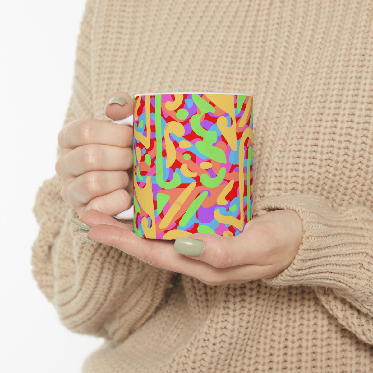 Vibrant Red Base Color Ceramic Mug