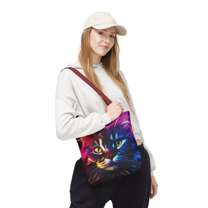Colorful Animal Art Tote Bag - Vibrant Cat and Lion Design, Pet Lover Gift, Unique Shopping Bag, Artistic Style, Eco-Friendly Carryall