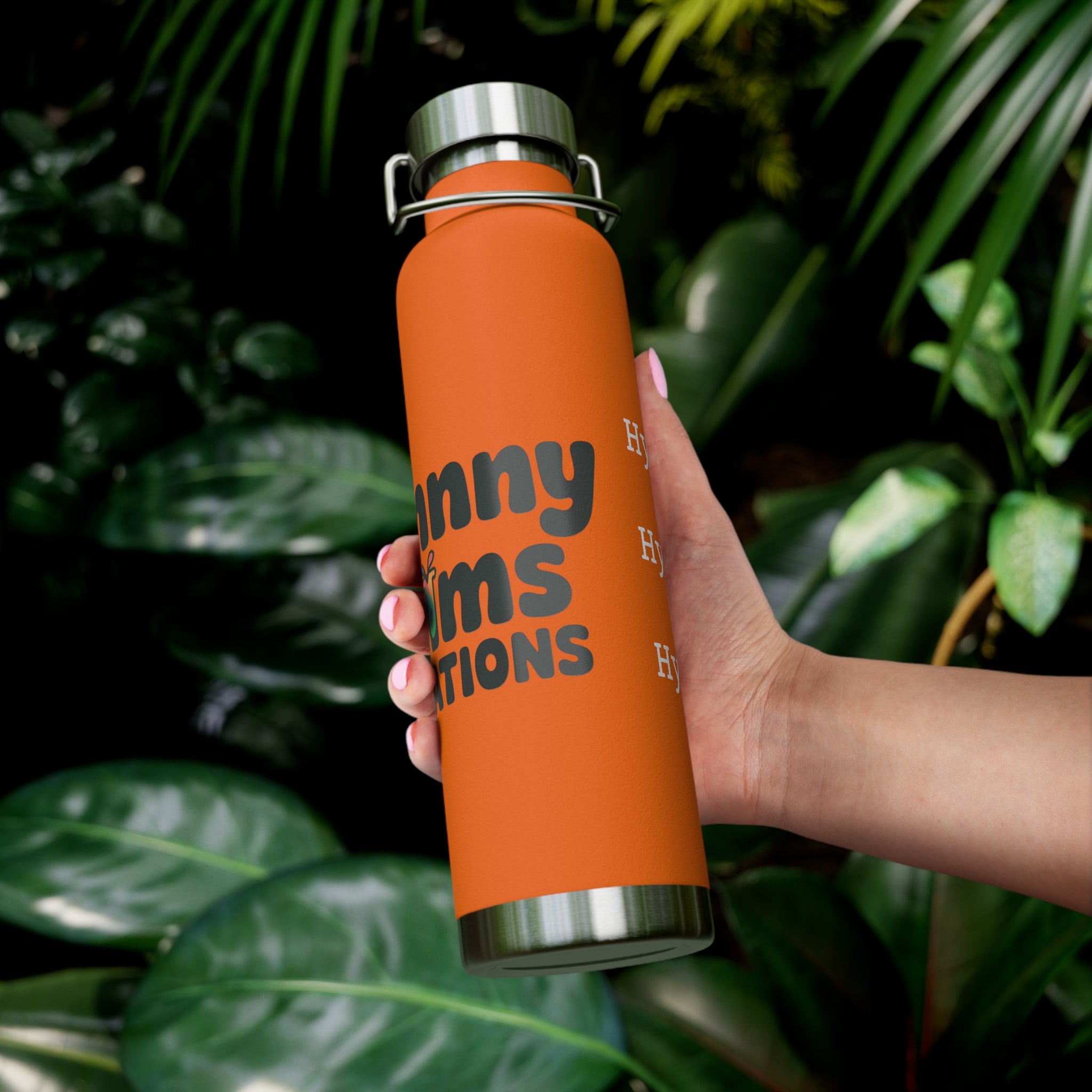 Water Bottle with Logo and Hydration Reminder, 22oz