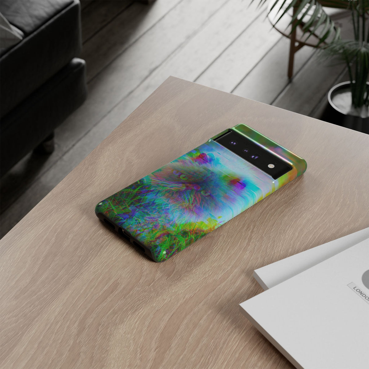 Colorful Glitchy Kitty iPhone/Pixel/Galaxy Tough Phone Cases