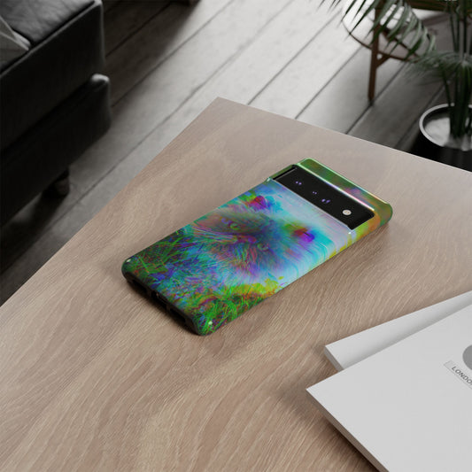 Colorful Glitchy Kitty iPhone/Pixel/Galaxy Tough Phone Cases