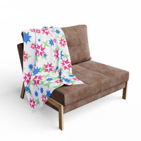 Fleecedecke Sterne Blau Grün Rosa Design