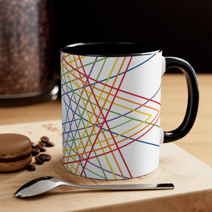 Vibrant Geometric Stars Colorful Coffee Mugs