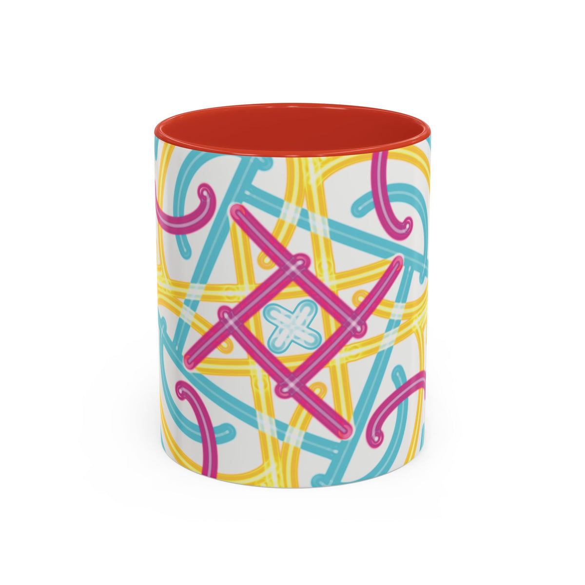 Colorfully Lined Coffee Mug